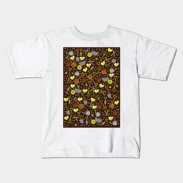 Gardening (dark background version) Kids T-Shirt by nickemporium1